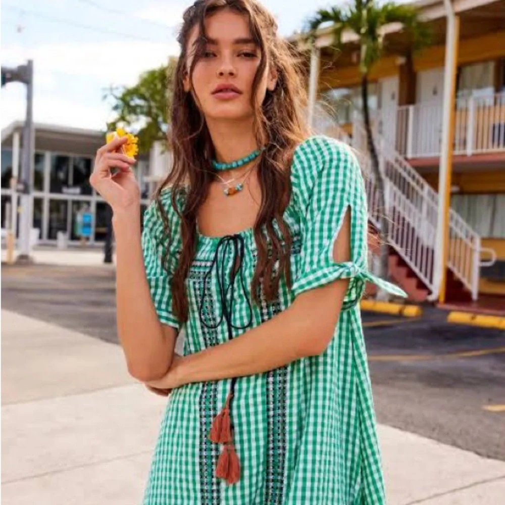 Free People Cass Gingham Midi Dress Size Small - Picture 5 of 5